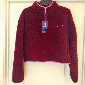 NWT Sz L Champion Sherpa 1/4 Zip Pullover Fleece